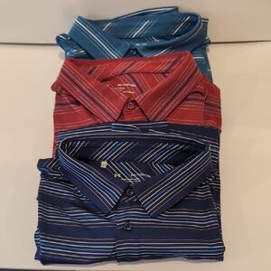 Under Armour Lot Of 3 Golf Striped Polo